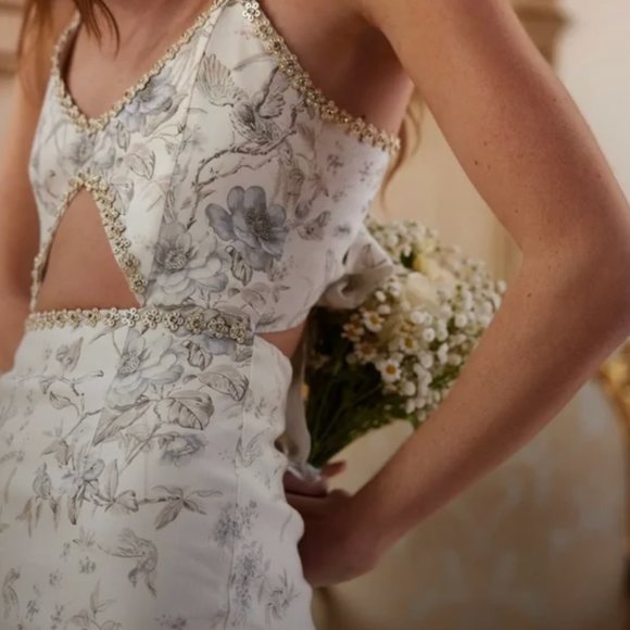 V. Chapman Luna Dress in Blue Murano Print Size 4 - Picture 2 of 8